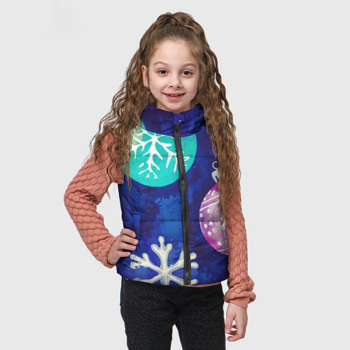 Детский жилет Новогодний узор / 3D-Светло-серый – фото 3