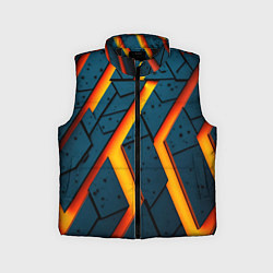 Детский жилет Металлическая броня и оранжевое свечение, цвет: 3D-черный