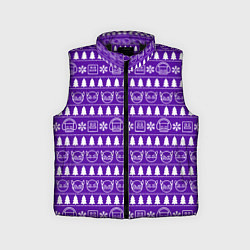 Детский жилет Geometry Dash - pattern новогодний, цвет: 3D-черный