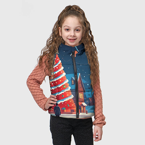 Детский жилет Рождественская улица / 3D-Светло-серый – фото 3