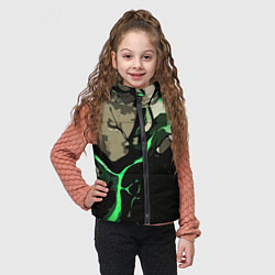 Детский жилет Зелёный разлом в камне, цвет: 3D-светло-серый — фото 2