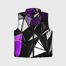 Детский жилет Фиолетово-белые рельефные треугольники на чёрном ф