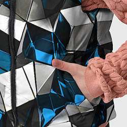 Детский жилет Сине-белые рельефные треугольники на чёрном фоне, цвет: 3D-красный — фото 2