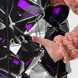 Детский жилет Фиолетово-белый паттерн на чёрном фоне, цвет: 3D-черный — фото 2