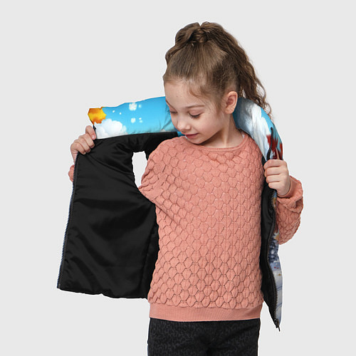 Детский жилет Новогодний пейзаж и домики / 3D-Черный – фото 4