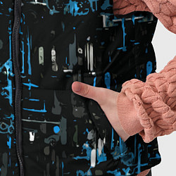 Детский жилет Бело-синяя тревожная абстракция на чёрном фоне, цвет: 3D-черный — фото 2