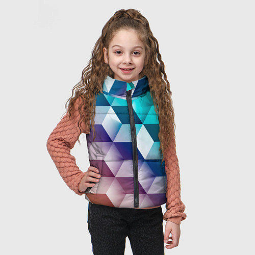 Детский жилет Объёмные разноцветные градиентные кубы / 3D-Светло-серый – фото 3