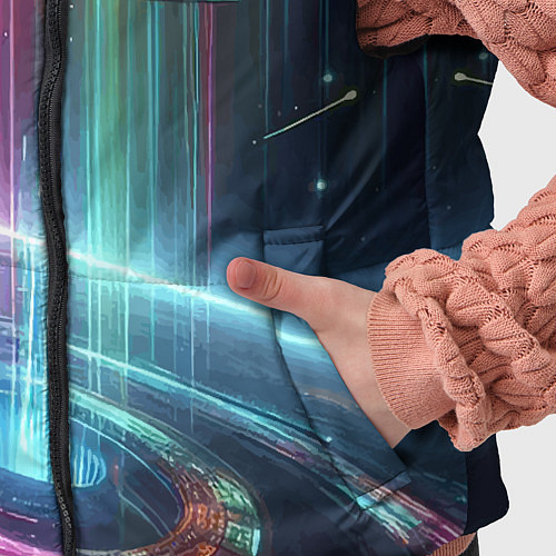 Детский жилет Spaceship in the neon cosmos - nasa / 3D-Красный – фото 5