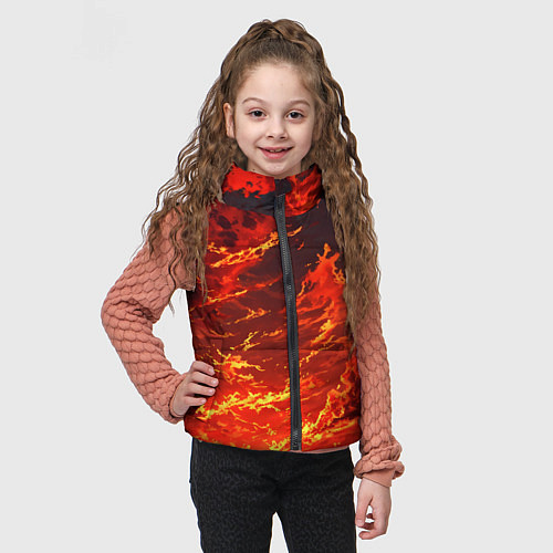 Детский жилет Багровый огненный закат / 3D-Светло-серый – фото 3