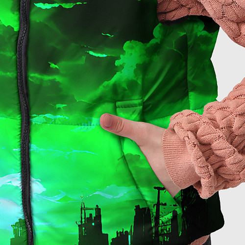 Детский жилет Кислотный зелёный закат / 3D-Красный – фото 5