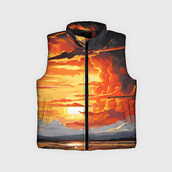 Детский жилет Багровый закат, цвет: 3D-черный