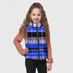 Детский жилет Белые полосы на чёрно-синем фоне, цвет: 3D-красный — фото 2