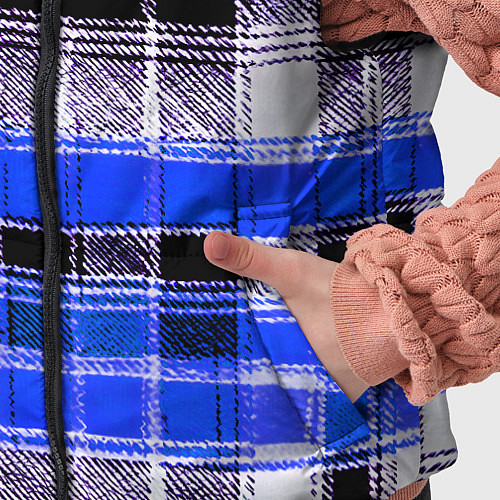 Детский жилет Белые полосы на чёрно-синем фоне / 3D-Красный – фото 5