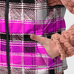 Детский жилет Белые полосы на чёрно-розовом фоне, цвет: 3D-светло-серый — фото 2