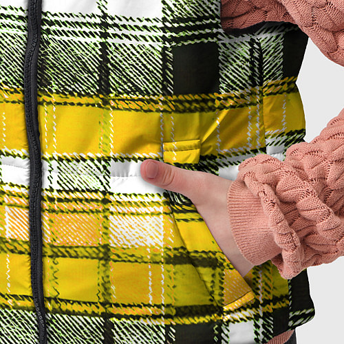 Детский жилет Чёрные полосы на жёлто-белом фоне / 3D-Красный – фото 5