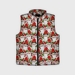 Детский жилет Паттерн из дедов морозов, цвет: 3D-черный