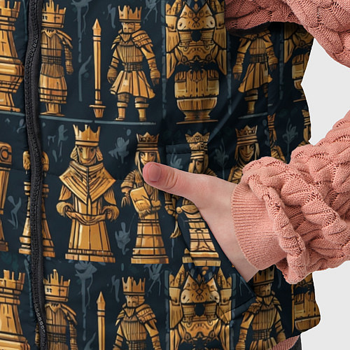 Детский жилет Ладья ферзь пешка и другие шахматные фигуры / 3D-Светло-серый – фото 5