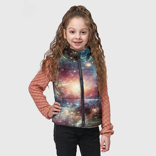 Детский жилет Космическая туманность / 3D-Светло-серый – фото 3