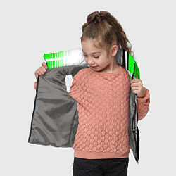 Детский жилет Зелёно-чёрный гранж на белом фоне, цвет: 3D-светло-серый — фото 2