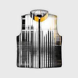 Детский жилет Жёлто-чёрный гранж на белом фоне, цвет: 3D-светло-серый