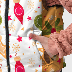 Детский жилет Новогодние паттерны комбинация, цвет: 3D-красный — фото 2