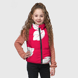 Детский жилет Тестура платья Лило с листьями, цвет: 3D-красный — фото 2