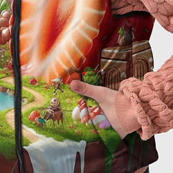 Детский жилет Клубничная планета - нейроарт фантазия, цвет: 3D-красный — фото 2