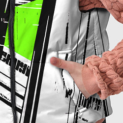 Детский жилет Чёрно-белые абстрактные линии на зелёном фоне, цвет: 3D-светло-серый — фото 2