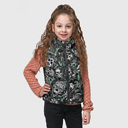 Детский жилет Самурай и черепа с масками, цвет: 3D-светло-серый — фото 2