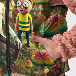 Детский жилет Рик и Морти заблудились в мухоморном поле, цвет: 3D-светло-серый — фото 2