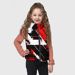 Детский жилет Diagonal black and white stripes on a red backgrou, цвет: 3D-красный — фото 2