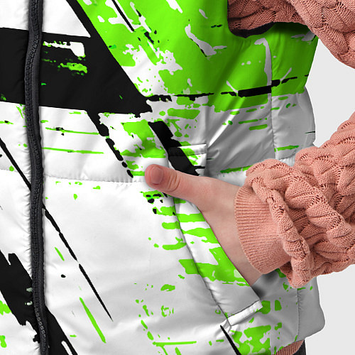 Детский жилет Diagonal black and green stripes on a white backgr / 3D-Красный – фото 5