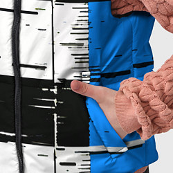 Детский жилет Синие и чёрные полосы на белом фоне, цвет: 3D-красный — фото 2