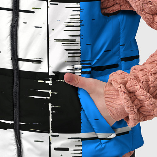 Детский жилет Синие и чёрные полосы на белом фоне / 3D-Красный – фото 5