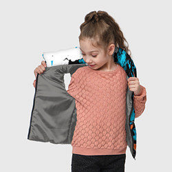 Детский жилет Оранжево-голубая абстракция на белом фоне, цвет: 3D-светло-серый — фото 2