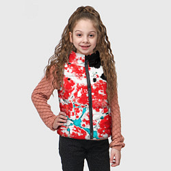 Детский жилет Сине красная абстракция на чёрном фоне, цвет: 3D-светло-серый — фото 2