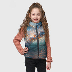 Детский жилет Волна и блики солнца, цвет: 3D-светло-серый — фото 2