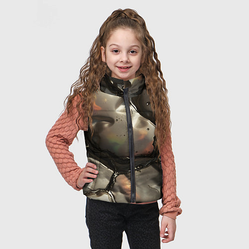 Детский жилет Жидкая субстанция светло-коричневая / 3D-Светло-серый – фото 3