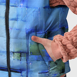 Детский жилет Чёрные пятна на синем фоне абстракция, цвет: 3D-красный — фото 2