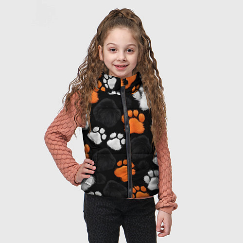 Детский жилет Мохнатые лапки / 3D-Светло-серый – фото 3