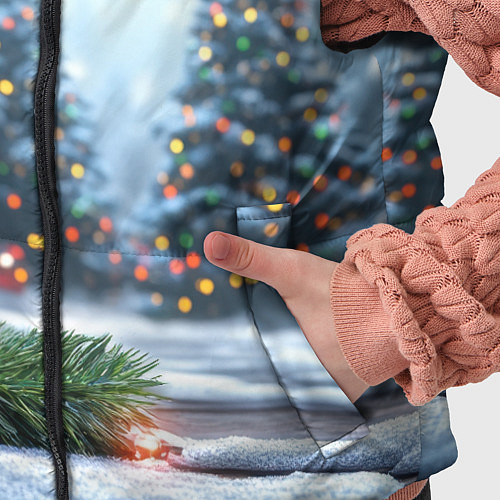 Детский жилет Новогодние елки и шар / 3D-Красный – фото 5