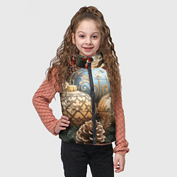 Детский жилет Большие новогодние шары, цвет: 3D-светло-серый — фото 2