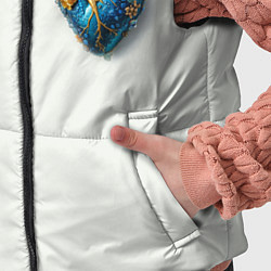 Детский жилет Металлическое сердце кораллы и цветы, цвет: 3D-черный — фото 2