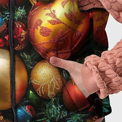 Детский жилет Разноцветные новогодние шары, цвет: 3D-черный — фото 2
