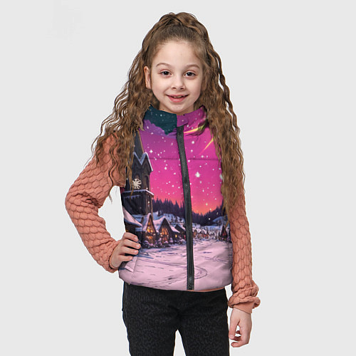 Детский жилет Закат рождества / 3D-Светло-серый – фото 3