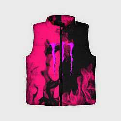 Детский жилет Monster energy fire pink