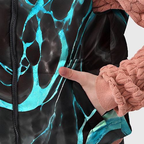 Детский жилет Голубые флюиды на чёрном фоне / 3D-Красный – фото 5