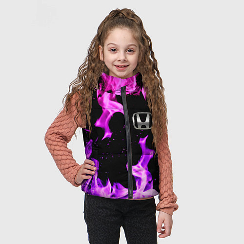 Детский жилет Honda flame pink / 3D-Светло-серый – фото 3