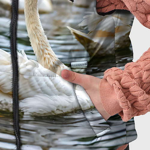 Детский жилет Белые лебеди на пруду / 3D-Красный – фото 5
