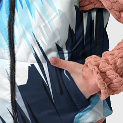 Детский жилет Бело-синие острые полосы, цвет: 3D-черный — фото 2